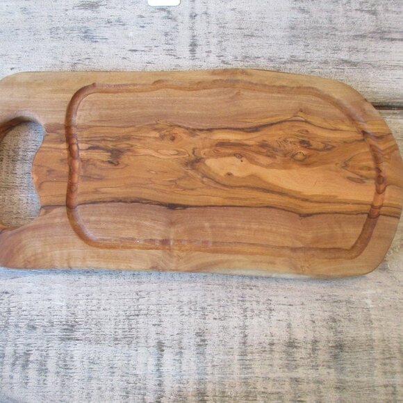 Handmade Rustic Carving Board OLIVE WOOD 14.5 x 7 - Picture 1 of 3